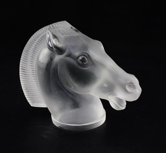 Longchamp/Horse. A glass mascot by René Lalique, introduced on 12/6/1929, No.1152A, 12cm.